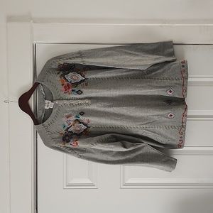 Together | embroidered floral | long sleeve top